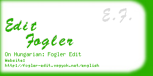 edit fogler business card